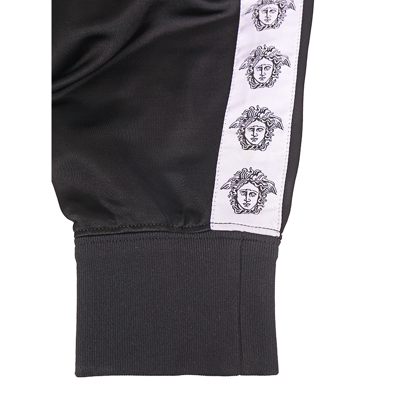 XXL NEW $1295 VERSACE Men Black MEDUSA HEAD LOGO SIDE STRIPE Track