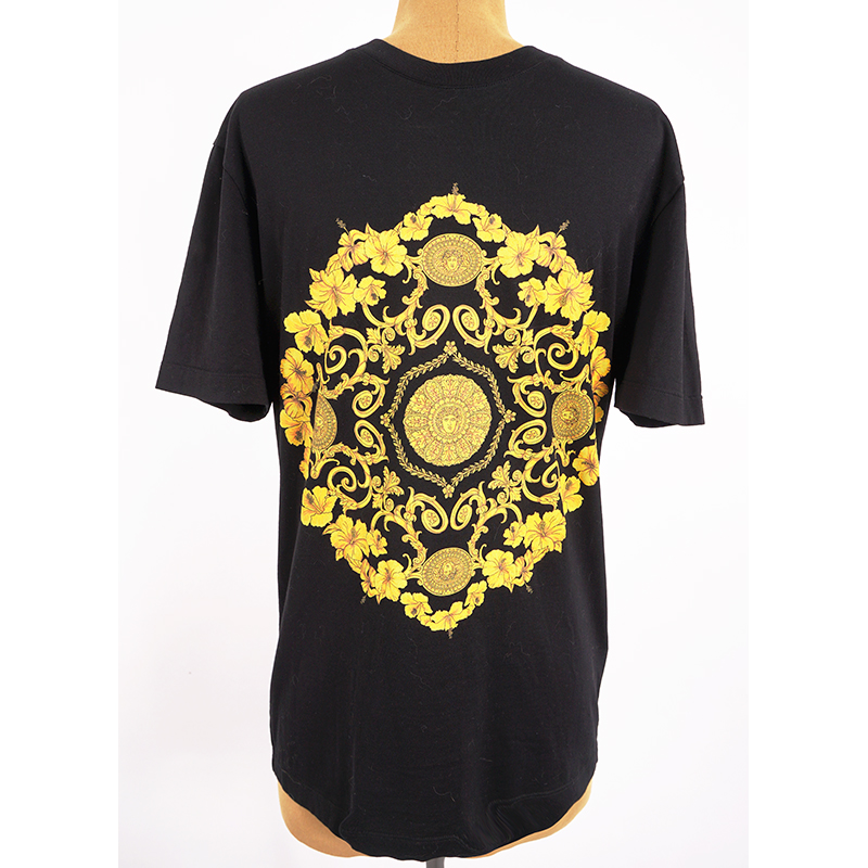 sz S NEW $650 VERSACE Mens Black BAROQUE MEDUSA Emblem GRAPHIC