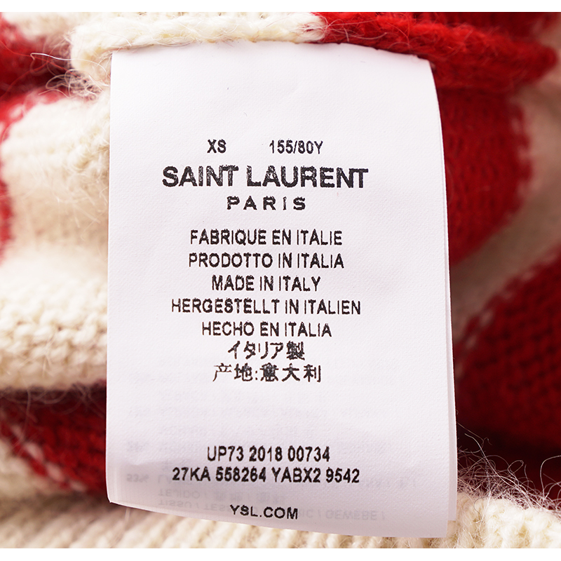 XS NEW $1290 SAINT LAURENT Wool Knit Jacquard AMERICAN Stars