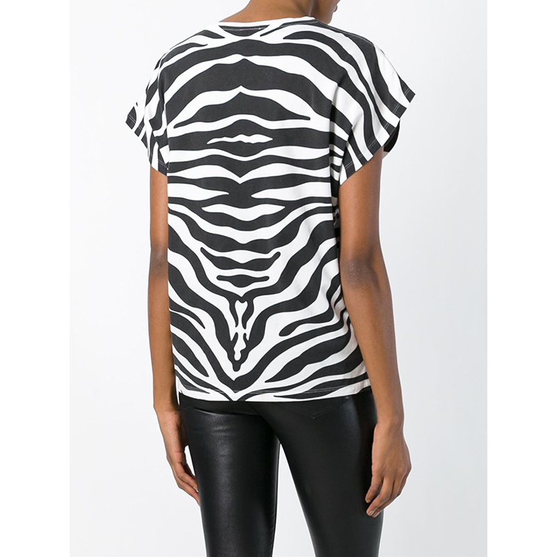sz XS NEW $850 SAINT LAURENT White BLACK ZEBRA FACE & PRINT Cotton