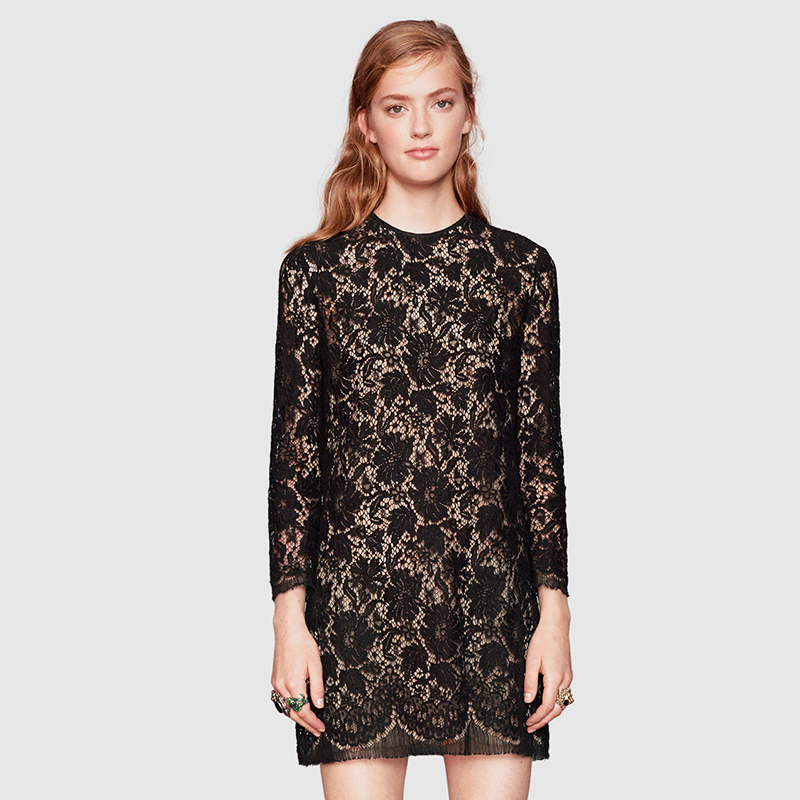 gucci black lace dress