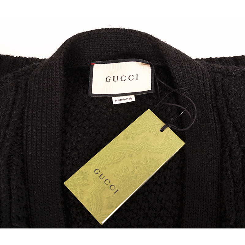 XS NEW $1900 GUCCI Men Chunky Cable Knit REMOVABLE SLEEVES Wool