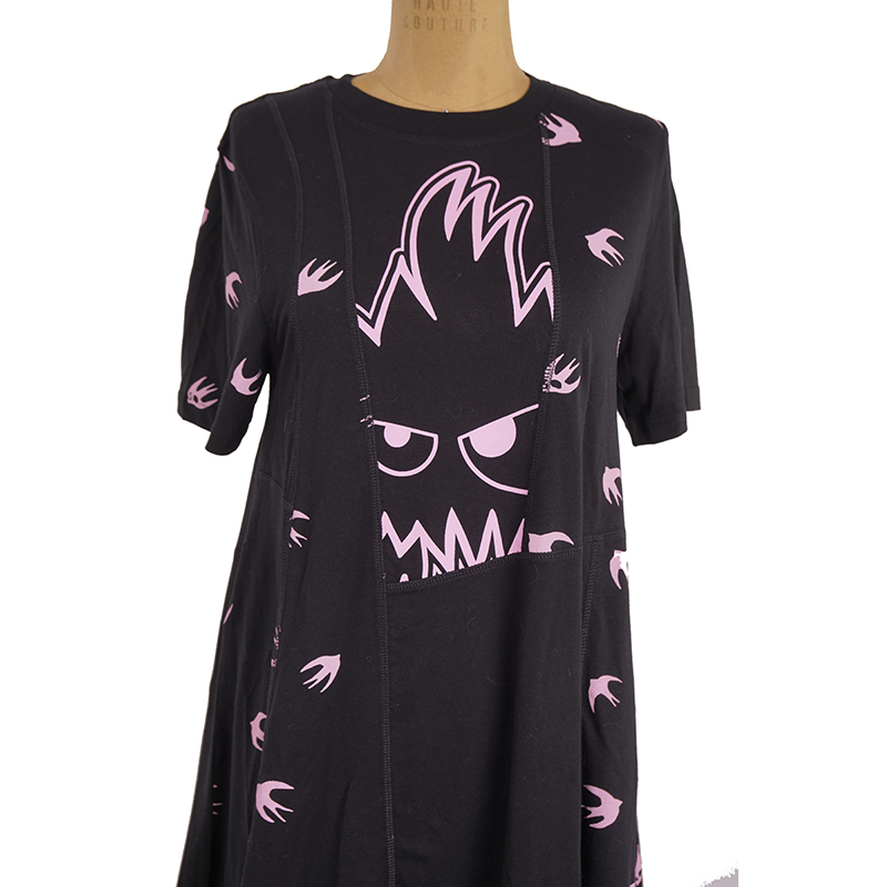 sz XS NEW $395 ALEXANDER MCQUEEN MCQ Black PINK MONSTER SWALLOW T