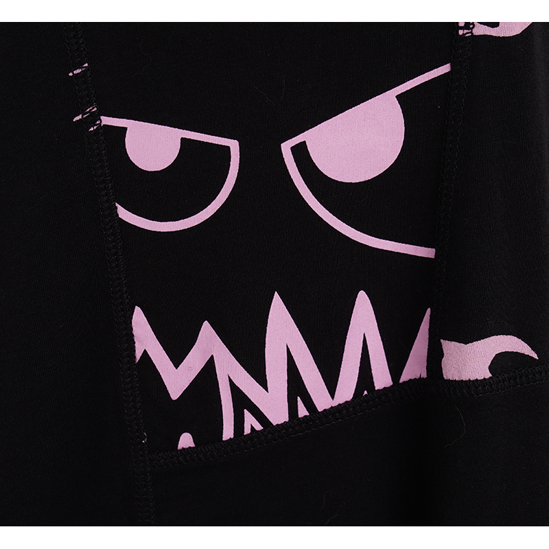 sz XS NEW $395 ALEXANDER MCQUEEN MCQ Black PINK MONSTER SWALLOW T
