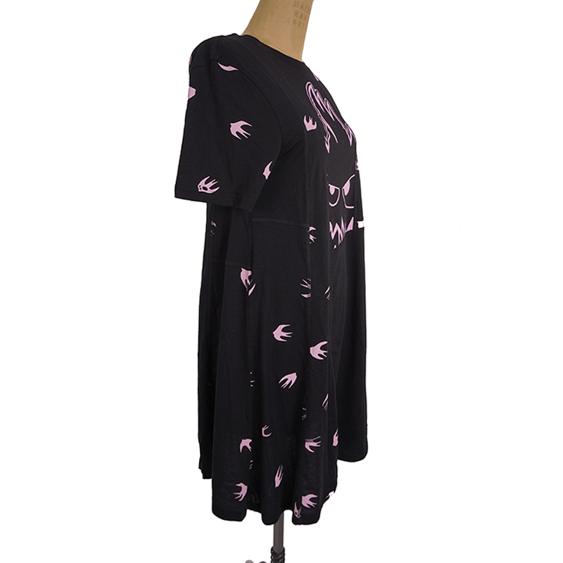 sz XS NEW $395 ALEXANDER MCQUEEN MCQ Black PINK MONSTER SWALLOW T