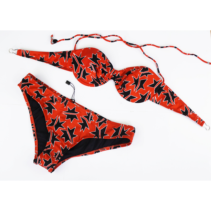 36 XXS NEW $880 MIU MIU Orange ROCK STAR PRINT Bandeau Halter