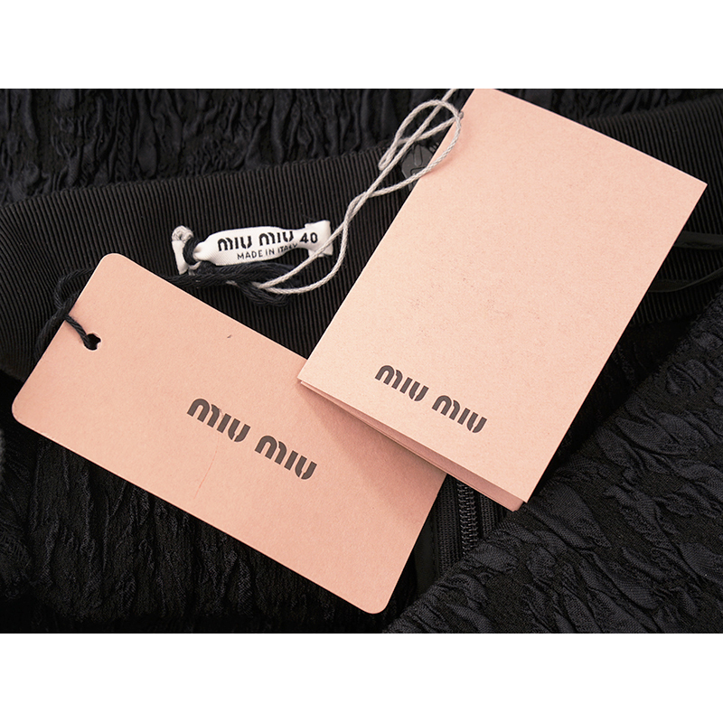 SZ 42 NEW $1190 MIU MIU RUNWAY VINTAGE 2009 Black Silk Textured
