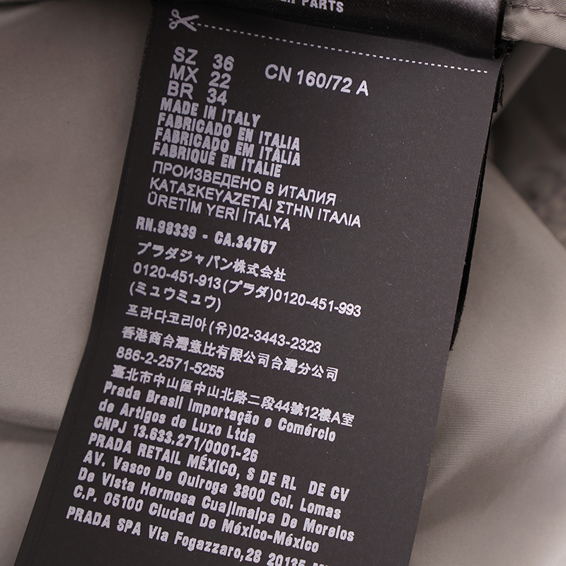 sz 36 XS NEW $2,410 PRADA Gray RE-NYLON 2-Piece Long PONCHO CAPE