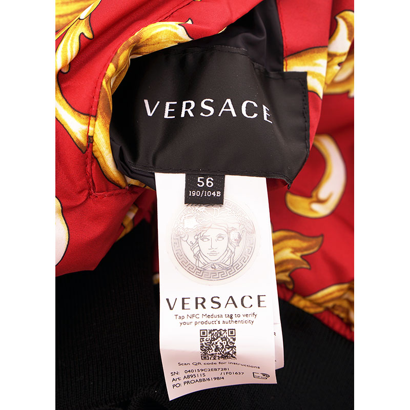 56 3XL NEW $2175 VERSACE Men's Red BAROQUE PRINT Medusa Logo 56 3XL NEW $2175 VERSACE Men's Red BAROQUE PRINT Medusa Logo