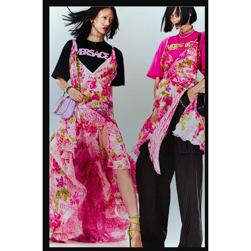 38 NEW $10,995 VERSACE Runway Archival PINK ORCHID LOGO 38 NEW $10,995 VERSACE Runway Archival PINK ORCHID LOGO