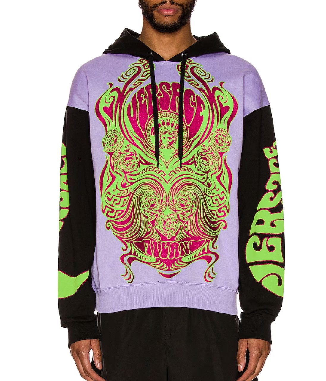 M NEW $1925 VERSACE MUSIC COLLECTION Mens Orchid Lilac MEDUSA