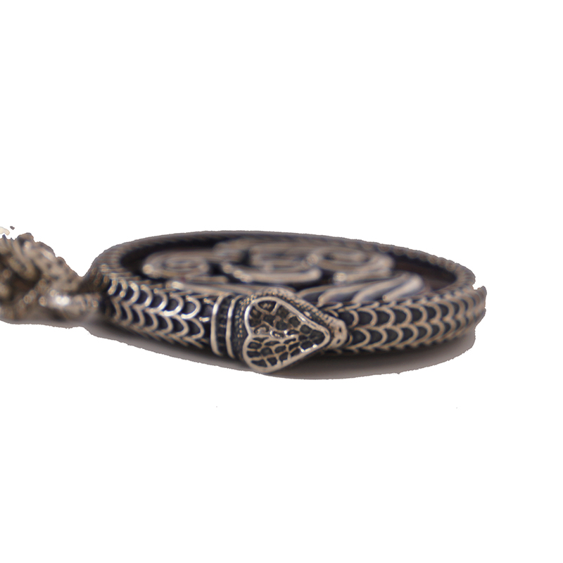 NEW $820 GUCCI GARDEN Aged Sterling Silver SNAKE OUROBOROS GG LOGO