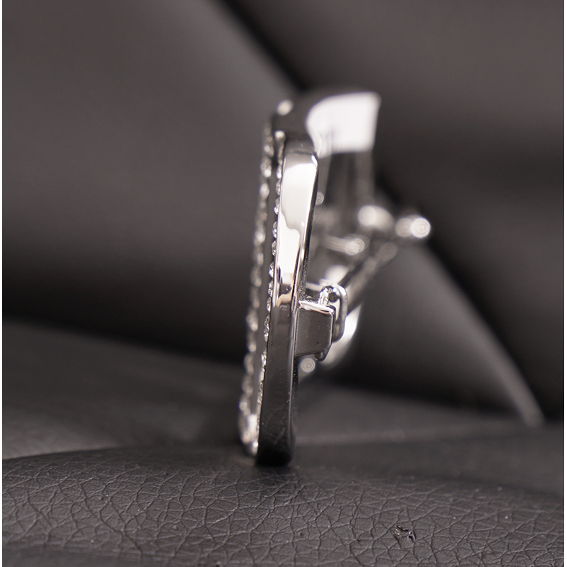 MCM MEE DALD01 SWAROVSKI  HAIR PIN BARRETTE NEW $230 MCM Silver Tone Duralumin LOGO Swarovski Pave  main image 3