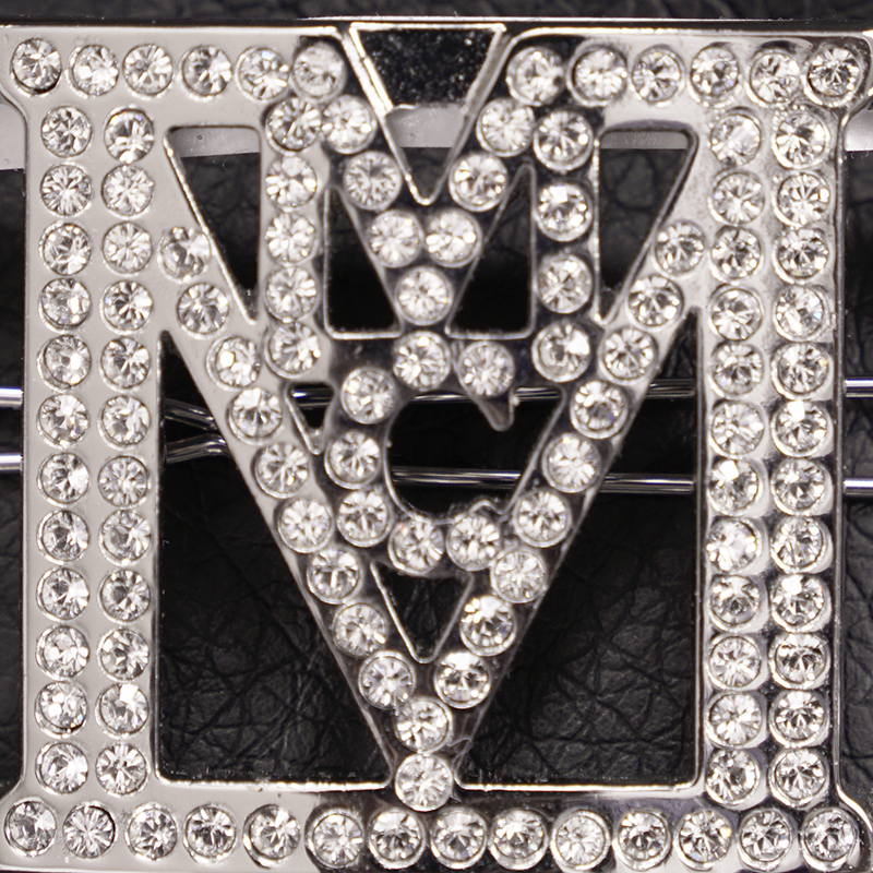 MCM MEE DALD01 SWAROVSKI  HAIR PIN BARRETTE NEW $230 MCM Silver Tone Duralumin LOGO Swarovski Pave  main image 4