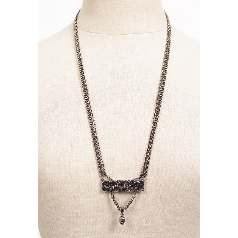 NEW $490 ALEXANDER MCQUEEN Men's Silver Tone Brass SKULL