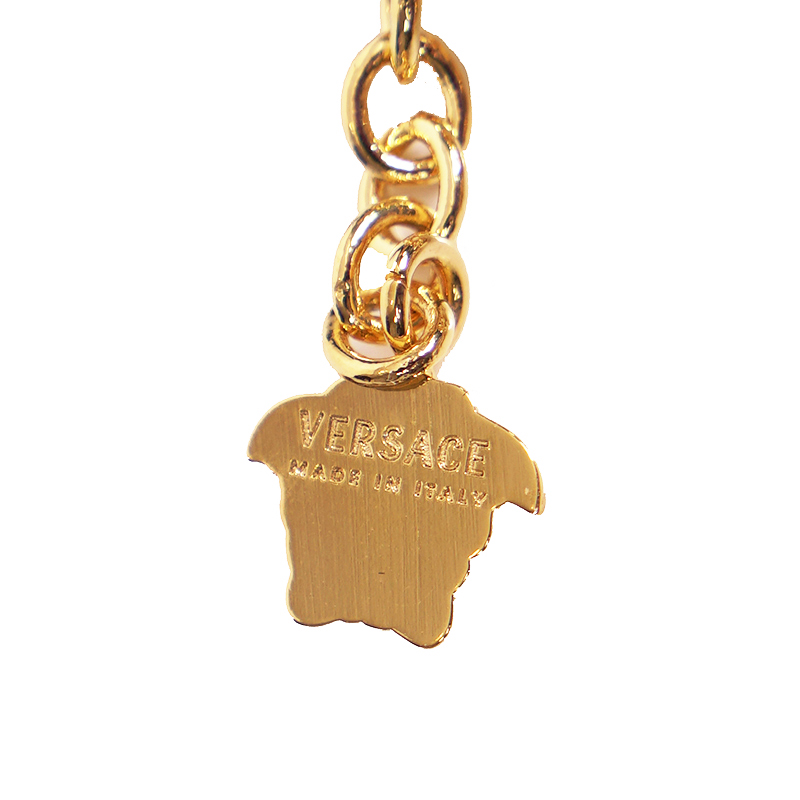 NEW $425 VERSACE TRIBUTE Gold Tone MEDUSA SAFETY PIN Charm Double