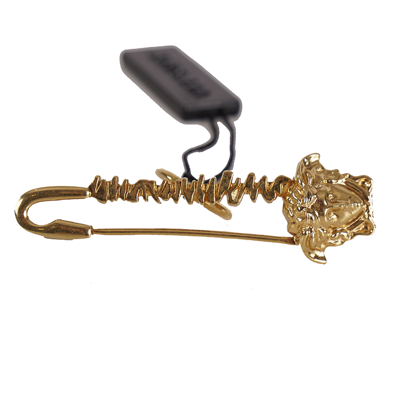 XS NEW $395 VERSACE TRIBUTE Gold Tone Brass LOGO MEDUSA Head