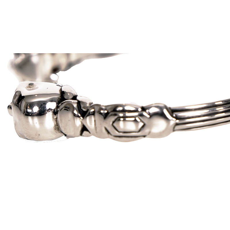 NEW $450 ALEXANDER MCQUEEN Silver Tone Brass TWIN SKULL Hinged