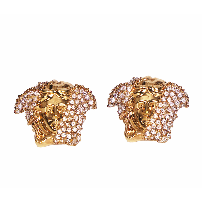 Versace Crystal Medusa 95' Stud Earrings | Neiman Marcus