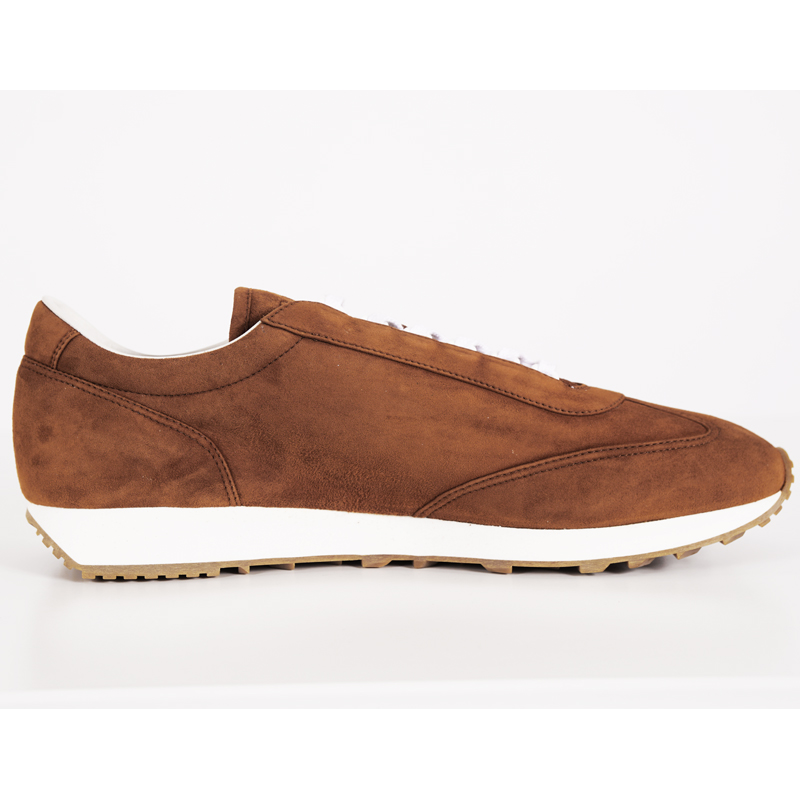 UK 9 US 10 NEW PRADA Brown Suede YELLOW LOGO Milano 70  display picture 1
