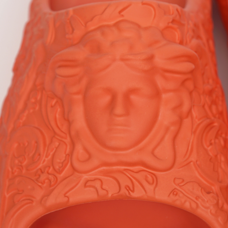 VERSACE Men\'s Orange borocco 3D Medusa logo Pool slides sandals NEW 42 US 9 NEW $525 VERSACE Men main image 2