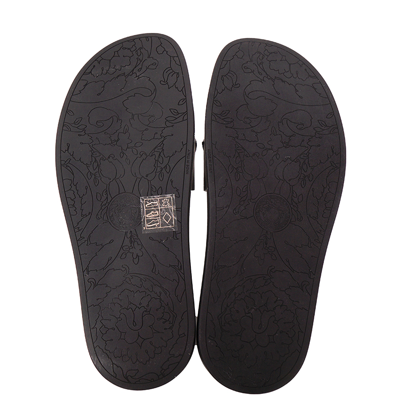39 NEW $650 VERSACE Woman Black Leather GOLD BIGGIE MEDUSA Pool