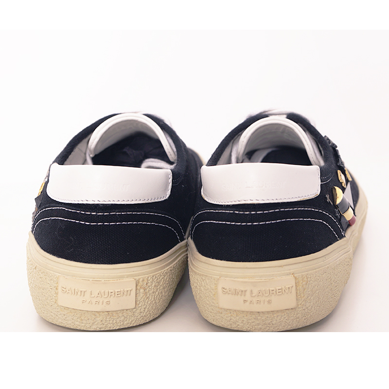37 NEW $2,750 SAINT LAURENT Woman's Black Canvas RARE LOGO
