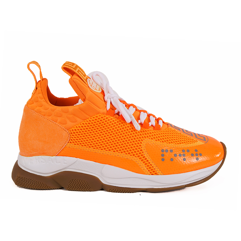 45 12 NEW $995 NEW VERSACE MENS Orange Neon CHAIN REACTION Cross